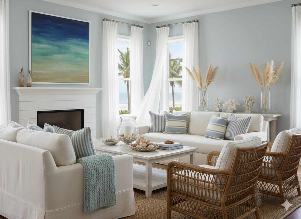 Coastal themed living room